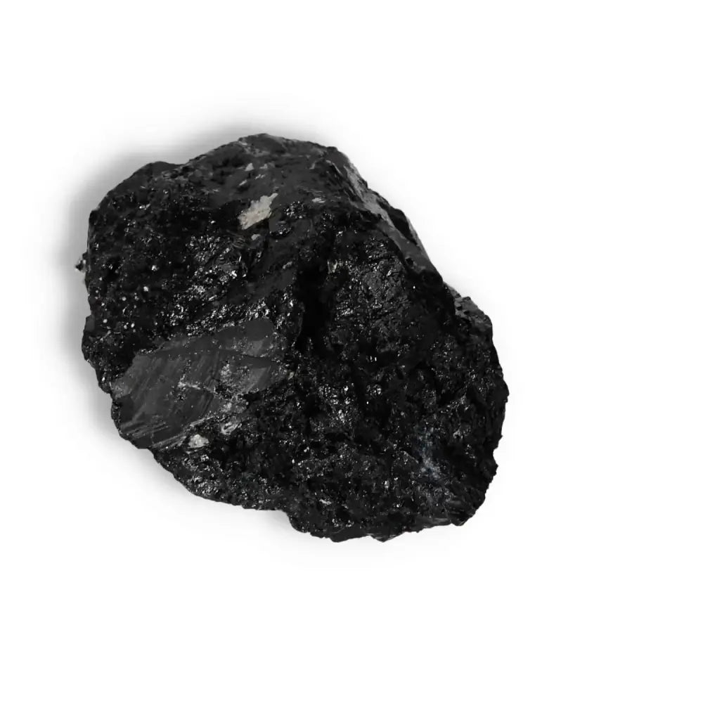 Rough Black Tourmaline Druze L crystal for emotional healing and grounding, premium quality from Sylvia Crystals.