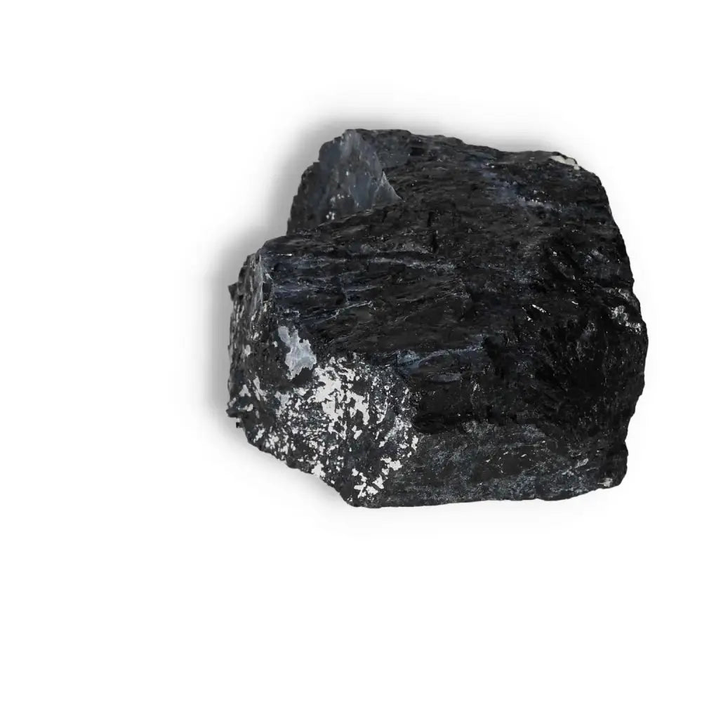 Rough Black Tourmaline Druze L crystal for spiritual cleansing by Sylvia Crystals