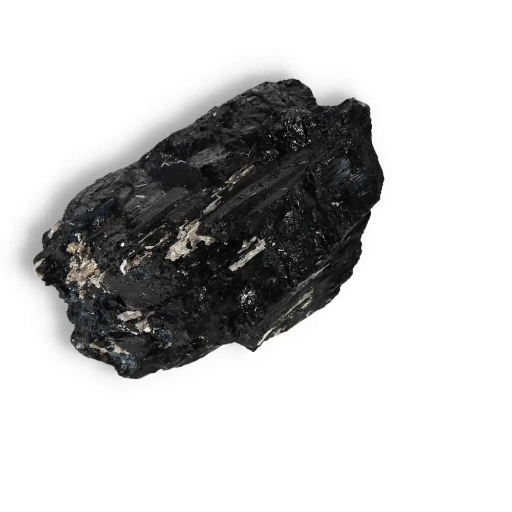 Rough Black Tourmaline Druze L by Sylvia Crystals, premium gemstone for energy balance and harmony