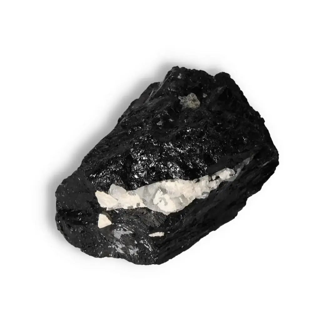 Rough Black Tourmaline Druze L crystal for emotional healing and grounding, featured in Sylvia Crystals' premium collection.