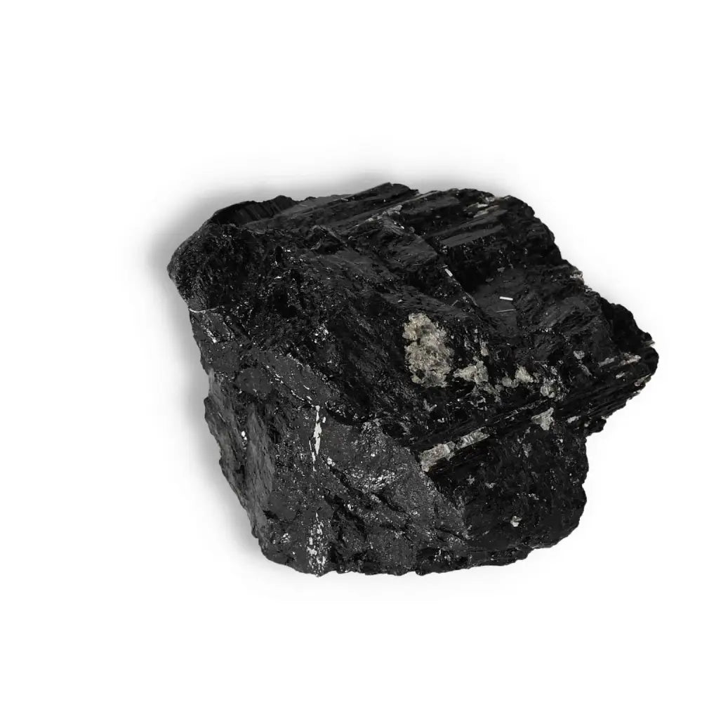 Rough Black Tourmaline Druze by Sylvia Crystals, premium gemstone known for transforming negative energy, promotes balance.