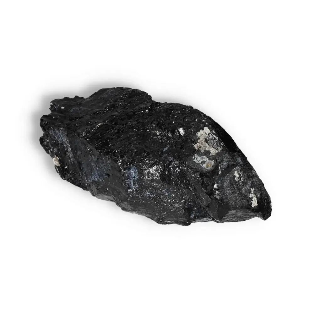 Rough Black Tourmaline Druze M crystal for cleansing negative energy, by Sylvia Crystals. Premium natural druzy stone.
