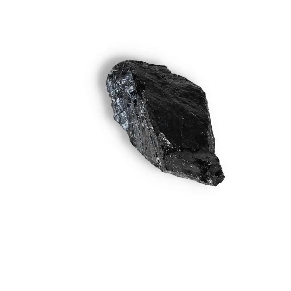 Rough Black Tourmaline Druze M by Sylvia Crystals, a natural stone for cleansing negative energies and enhancing spiritual well-being.