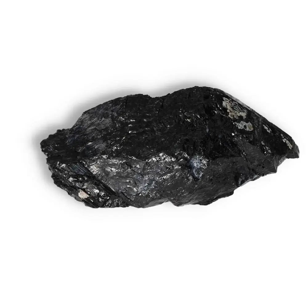 Exquisite Rough Black Tourmaline Druze M, Sylvia Crystals, known for cleansing negative energies, premium crystal for well-being.