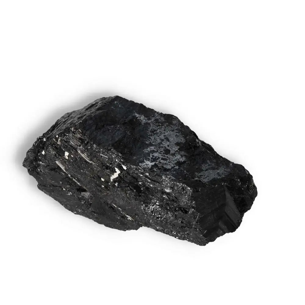 Rough Black Tourmaline Druze crystal from Sylvia Crystals, known for cleansing and purifying energies.