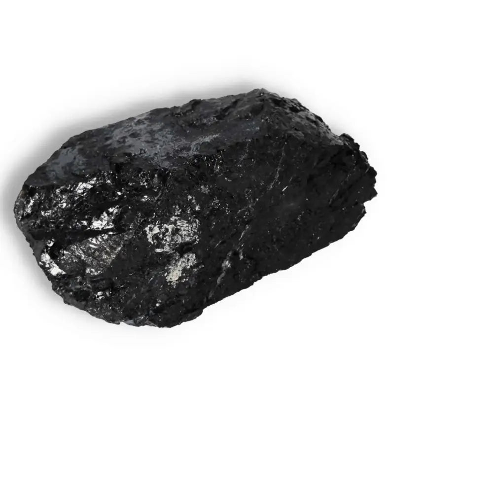 Rough Black Tourmaline Druze crystal by Sylvia Crystals, known for purifying negative energies and balancing environments.