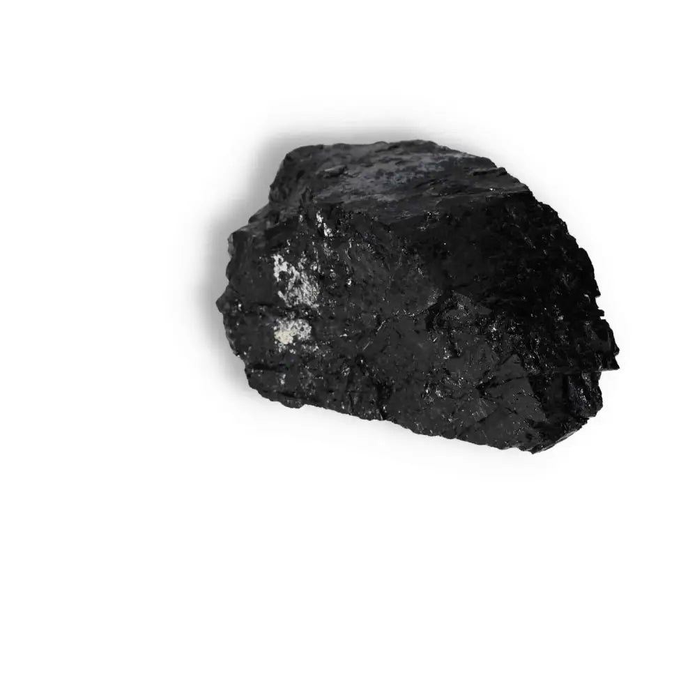 Rough Black Tourmaline Druze crystal for purifying and balancing energy by Sylvia Crystals, ideal for cleansing negative thoughts and emotions.