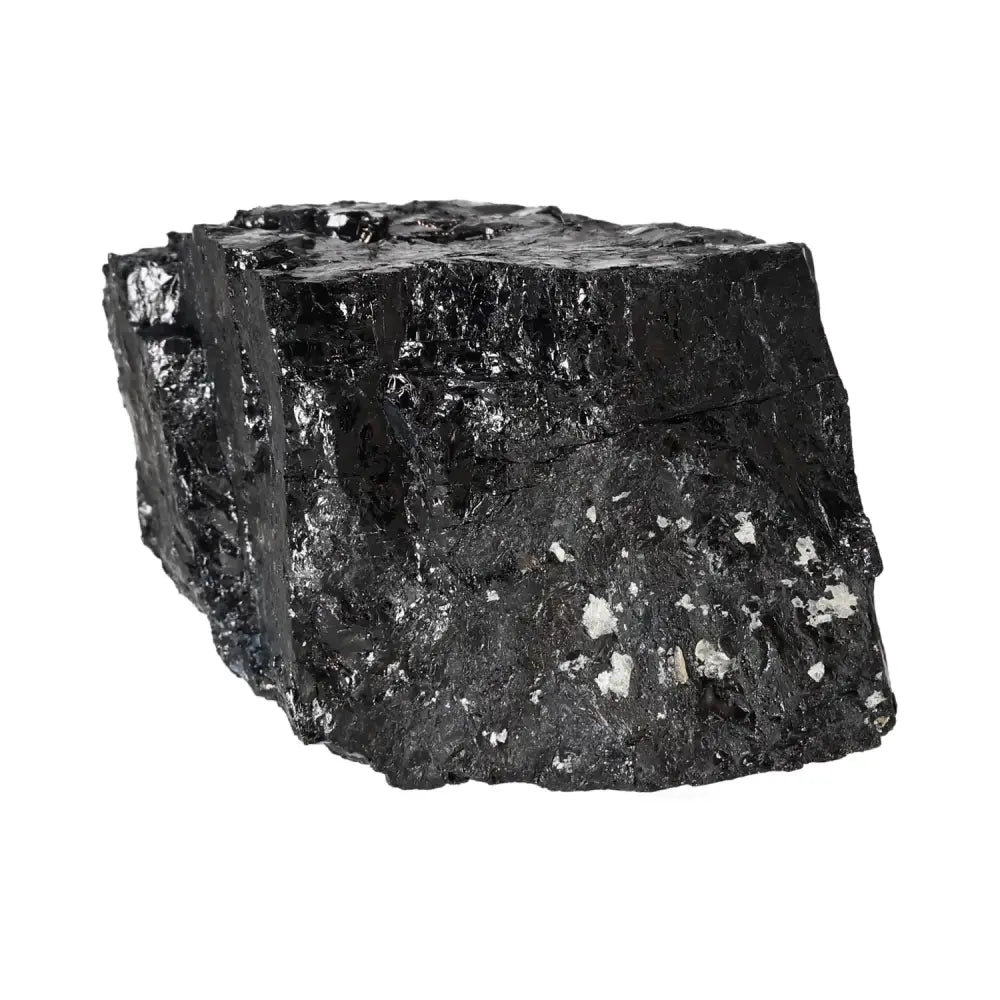 Premium Rough Black Tourmaline Druze crystal for luxury and spiritual cleansing, handpicked for quality by Sylvia Crystals.