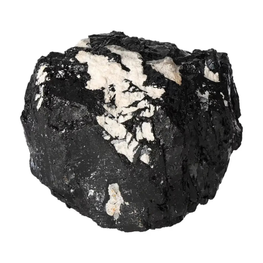 Rough Black Tourmaline Druze from Sylvia Crystals, showcasing natural textures ideal for cleansing negative energies.