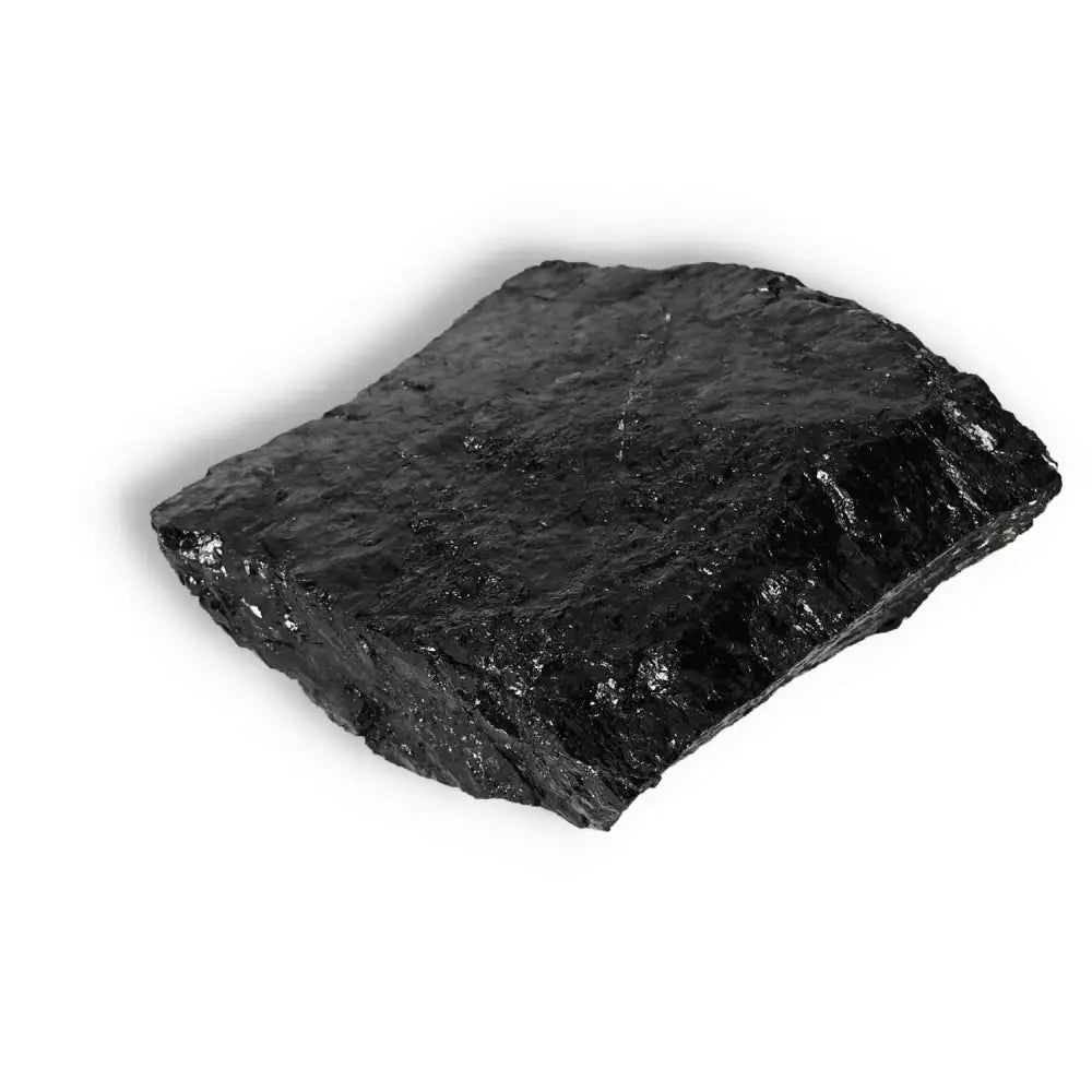 Alt Tag: Rough Black Tourmaline Druze crystal, showcases natural texture and deep black hue, perfect for spiritual healing and protection.