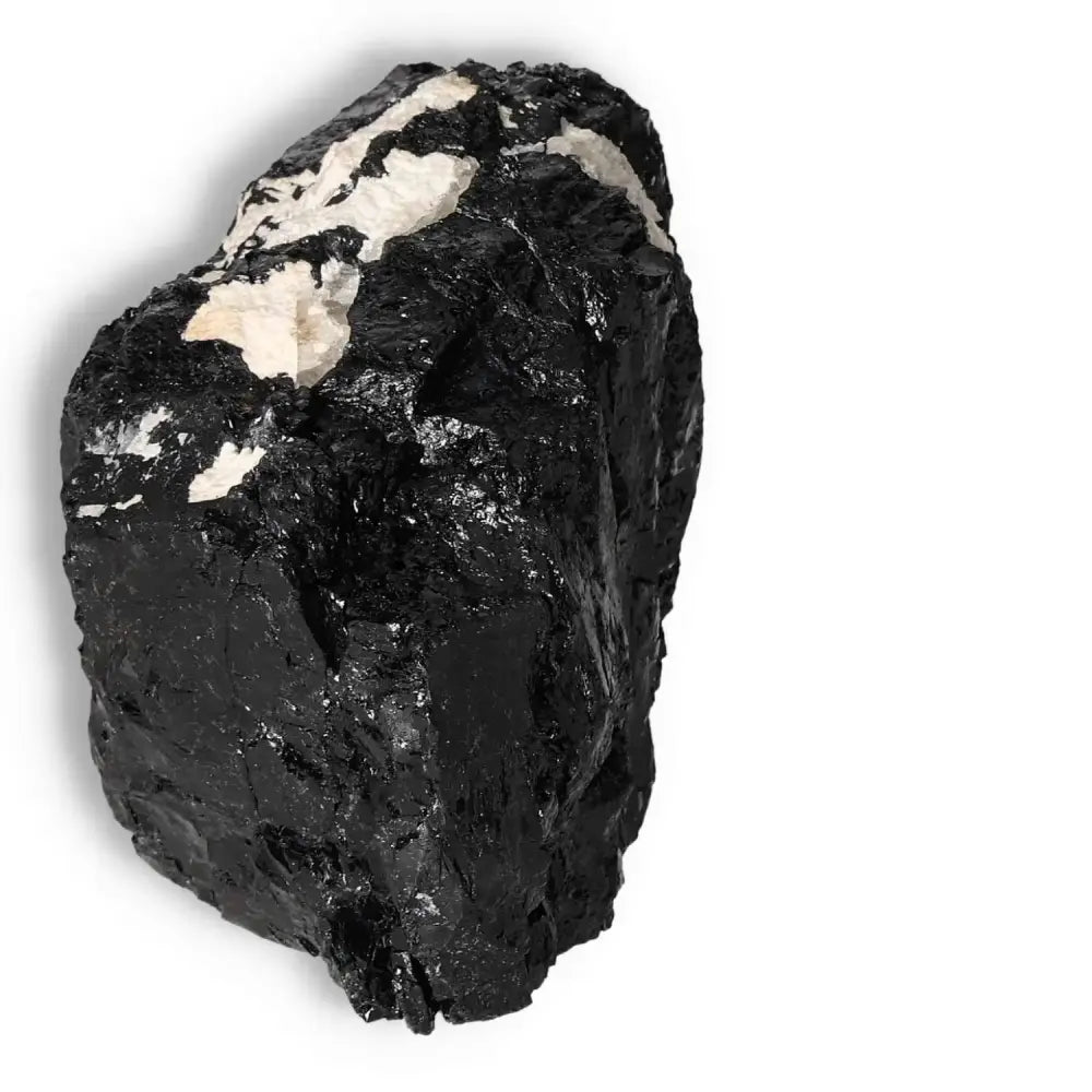 Rough Black Tourmaline Druze from Sylvia Crystals, ideal for grounding and cleansing energies, with a striking natural texture.