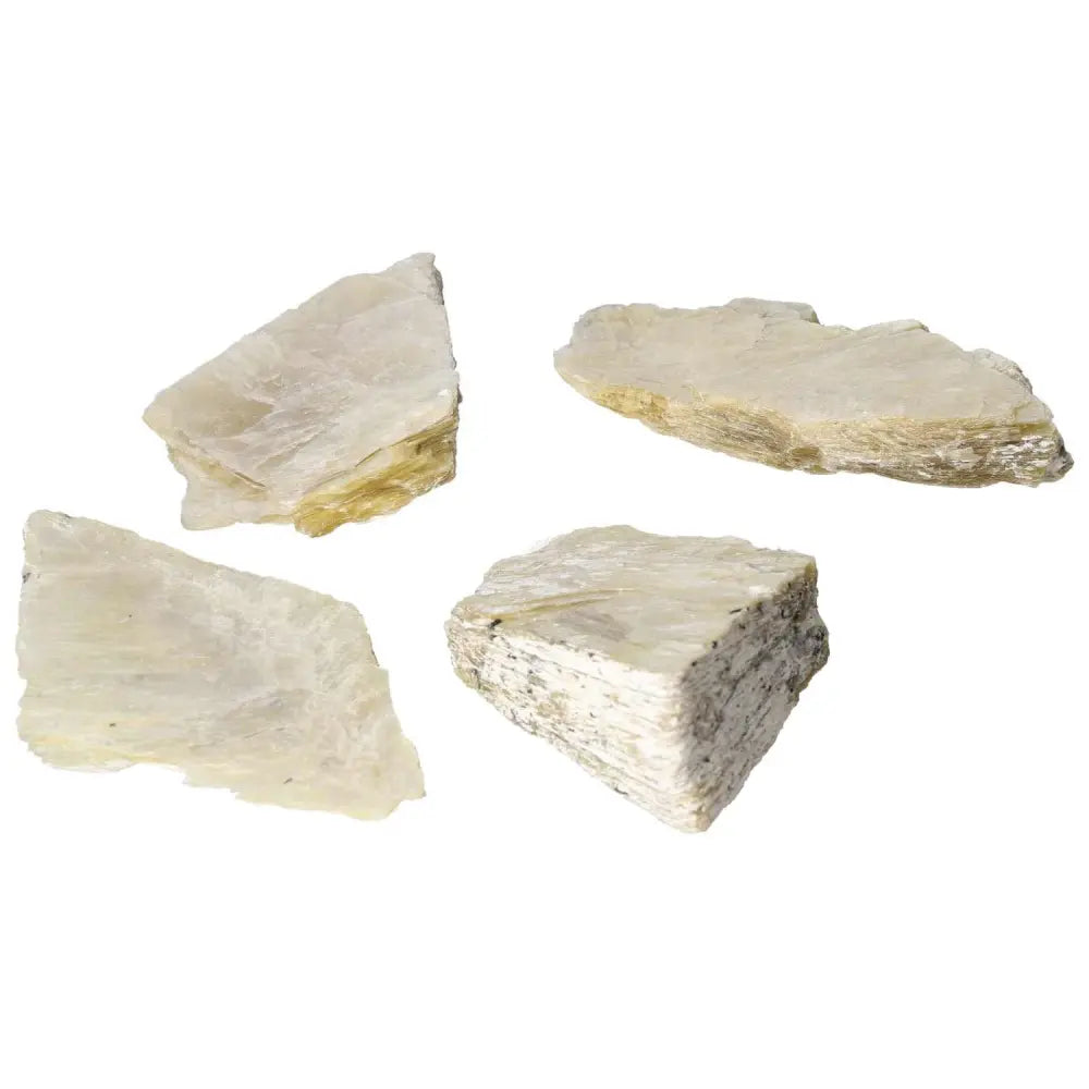 Rough Yellow Mica L crystals from Sylvia Crystals, showcasing stunning golden hues and natural brilliance.
