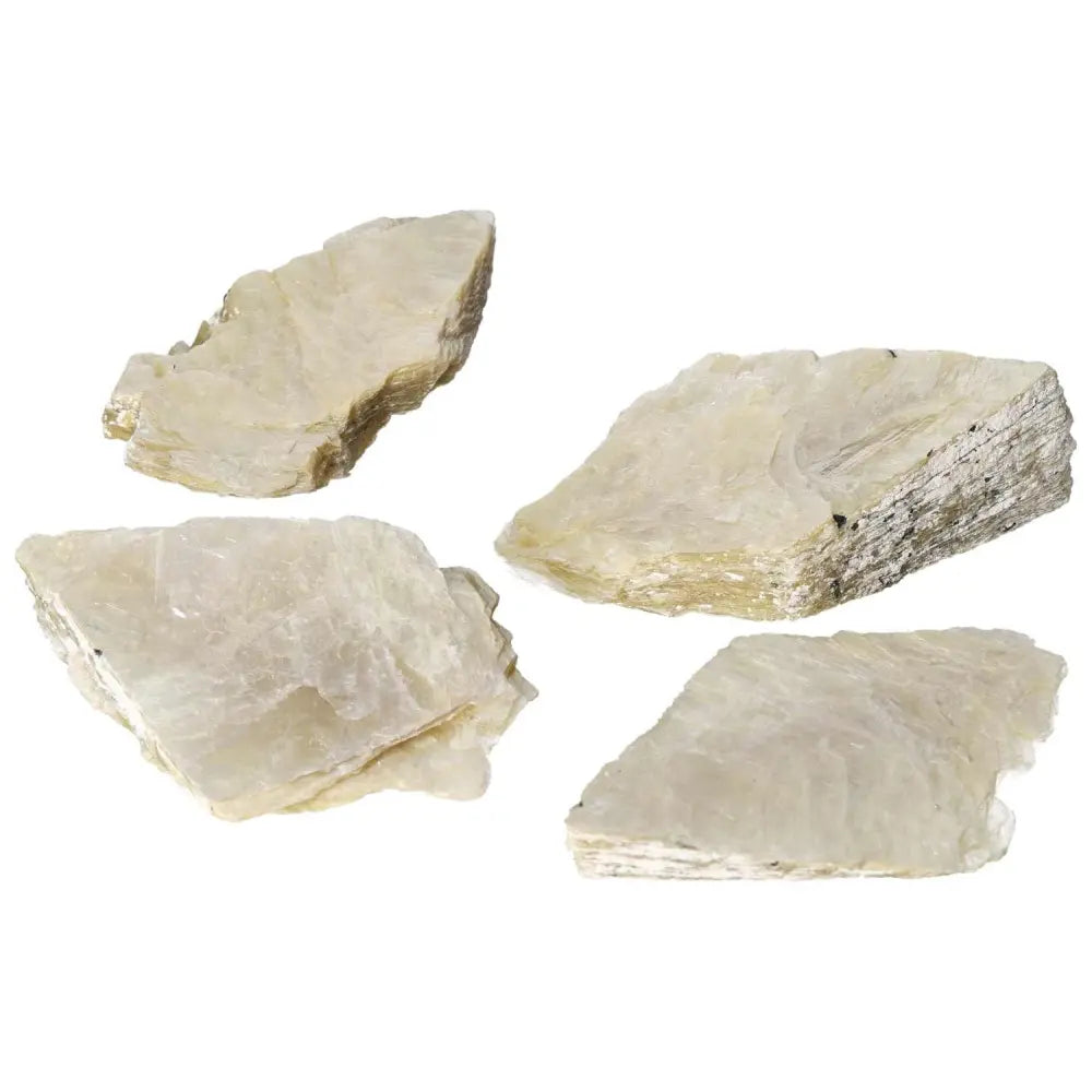 Rough Yellow Mica L crystals by Sylvia Crystals, showcasing golden hues and natural elegance for space decoration.