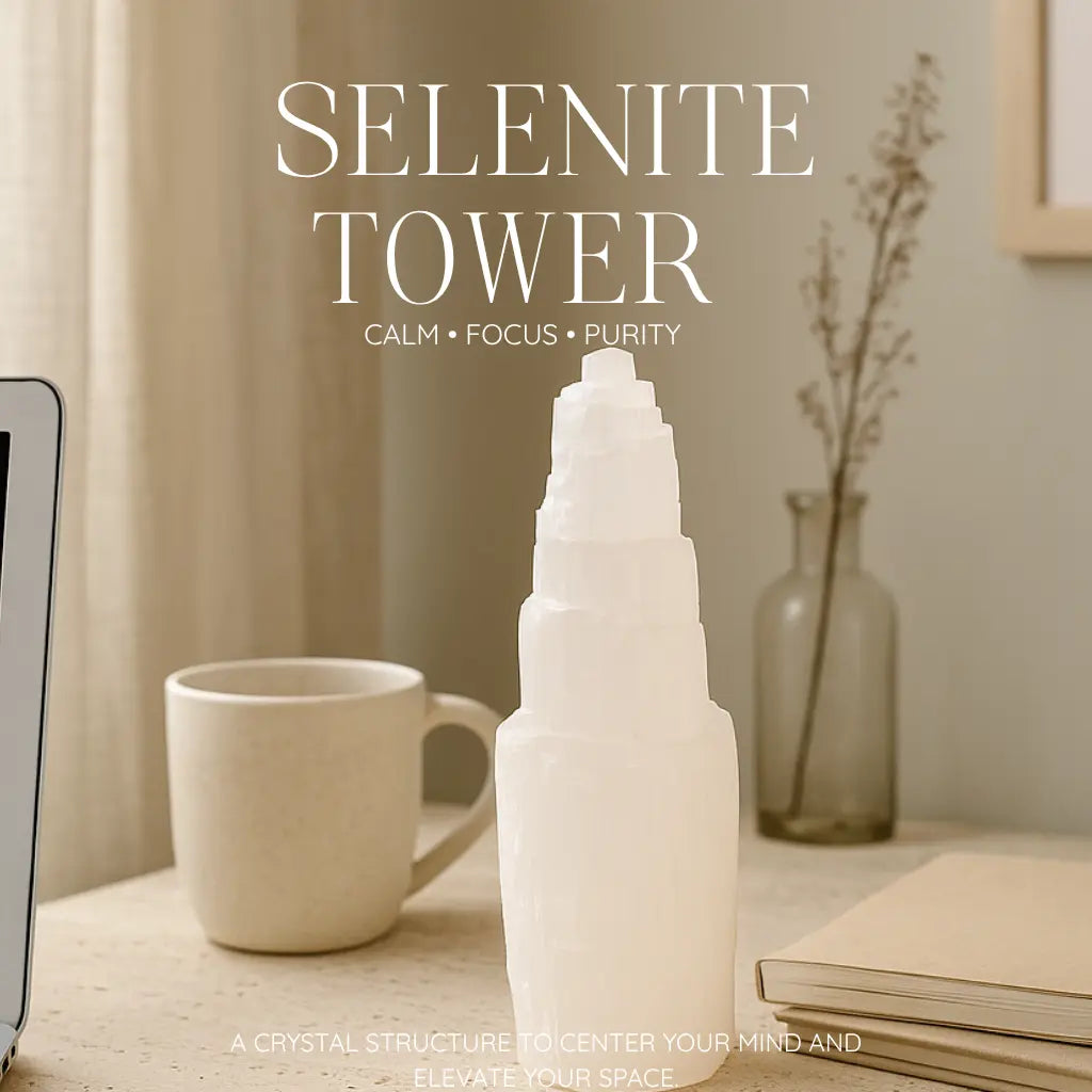 Selenite Tower 15cm Sylvia Crystals Sp. z o.o.