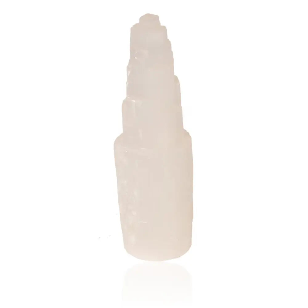 Selenite tower 15cm by Sylvia Crystals, ideal for spiritual growth and mindful living. Ethically sourced and high-quality crystal.