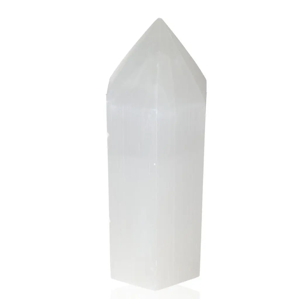 30cm Selenite Tower by Sylvia Crystals, promoting mindful living and spiritual growth through purity and power.