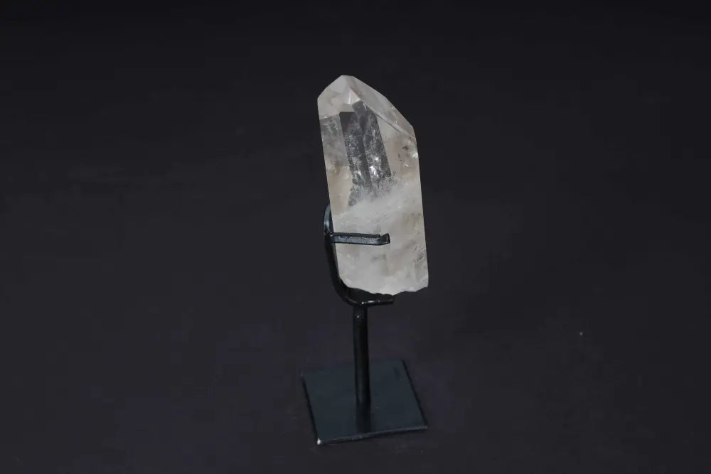 Semi Polished Clear Quartz Point on Stand for Energy Amplification and Meditation