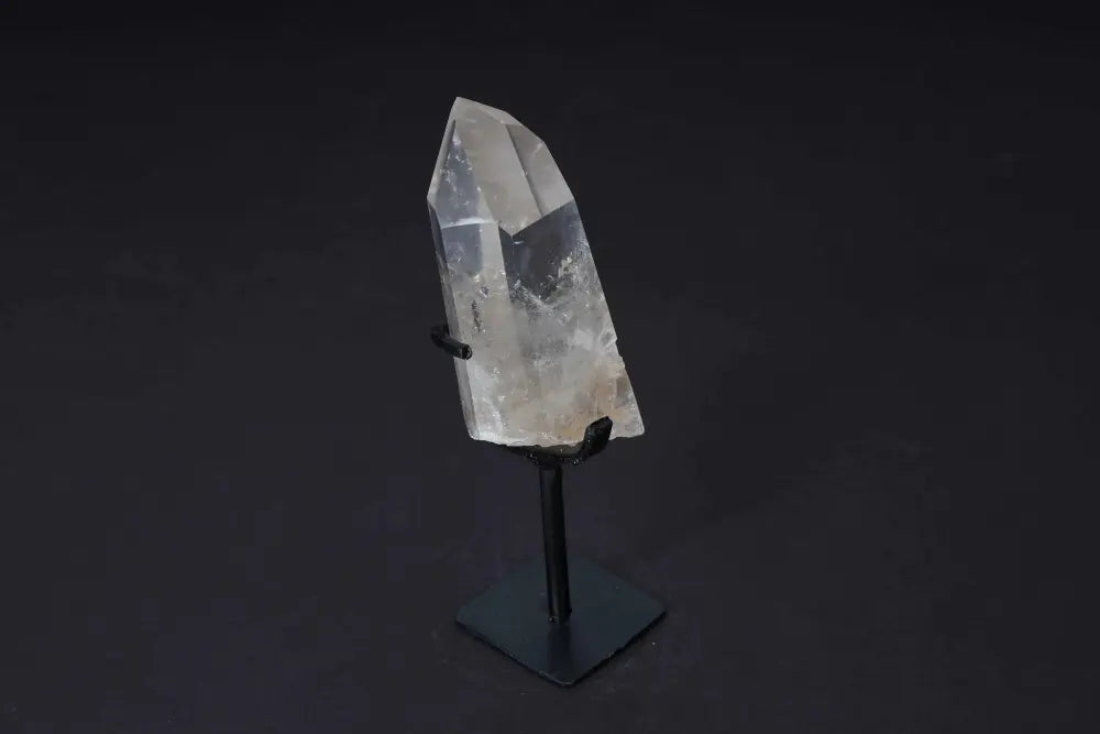 Semi Polished Clear Quartz Point on Stand, Amplify Energy & Clarity