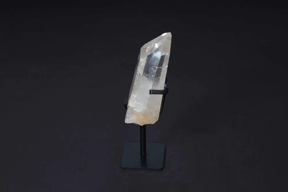 Semi Polished Clear Quartz Point with Stand for Amplification and Clarity