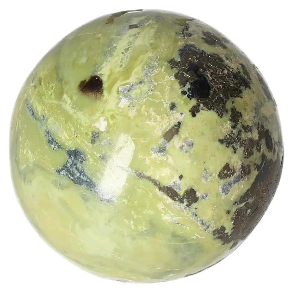 Serpentine Sphere for healing, emotional balance, and spiritual transformation, promoting meditation and heart chakra activation.