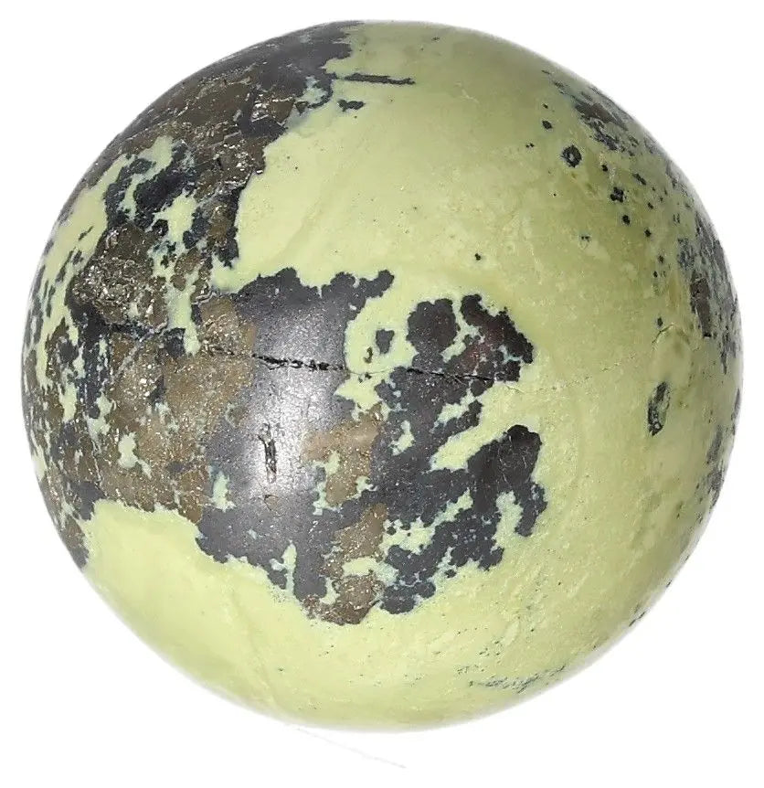 Serpentine Sphere for healing and spiritual wisdom, activating Heart Chakra for emotional balance and deep meditation.