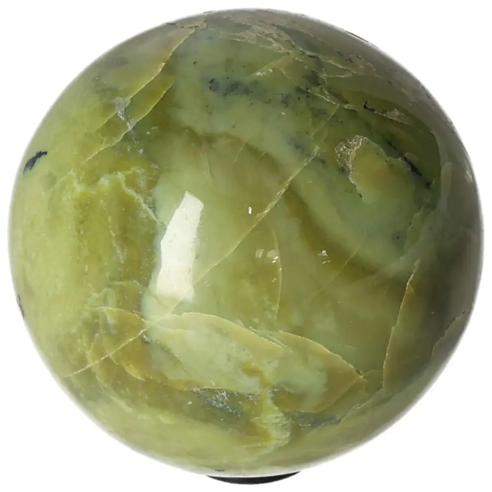Serpentine sphere promoting healing, spiritual wisdom, and emotional balance. Enhances meditation and connection to nature.