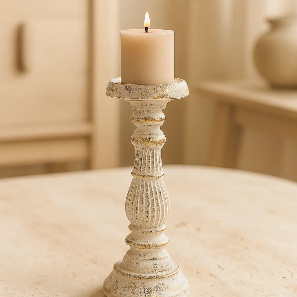 Small Candle Stand Stand -White Gold Sylvia Crystals Sp. z o.o.