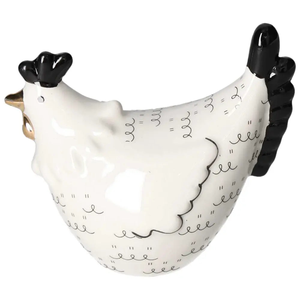 Small Ceramic Chicken by Sylvia Crystals, luxury decor piece for enhancing conscious living spaces with elegance and spirituality.