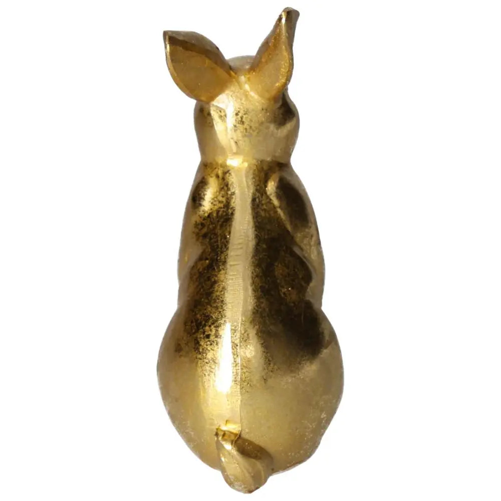 Golden small home decor rabbit figure by Sylvia Crystals, showcasing luxury and elegance in home decor.
