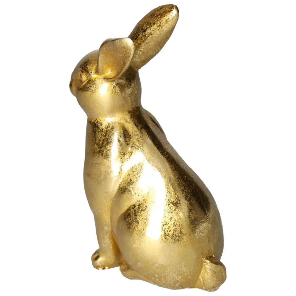 Gold-coated rabbit figure for elegant home decor from Sylvia Crystals, symbolizing luxury and spirituality.