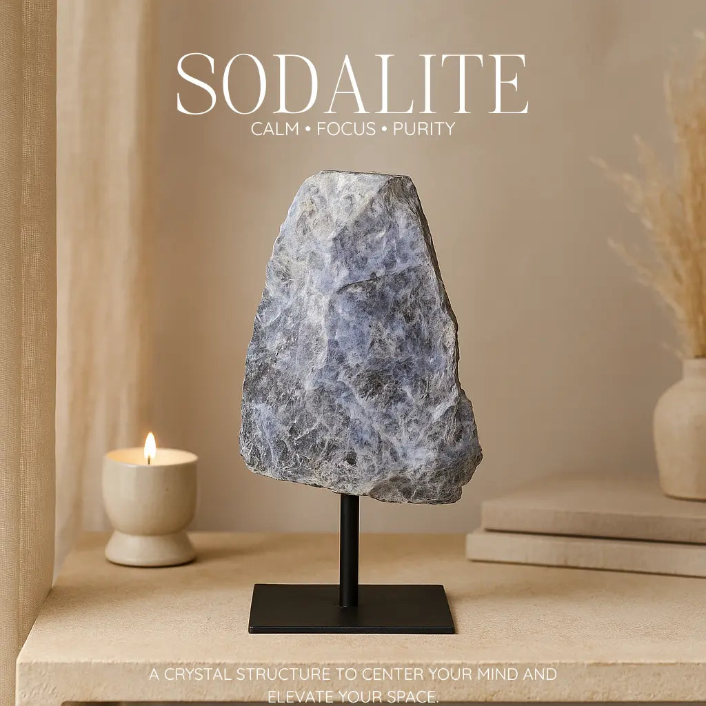 Sodalite on Metal Stand Sylvia Crystals Sp. z o.o.