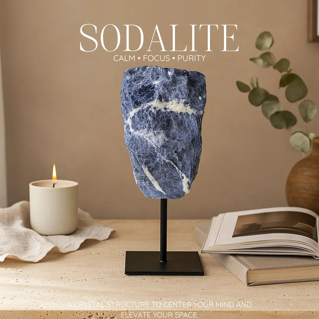 Sodalite on Metal Stand Sylvia Crystals Sp. z o.o.