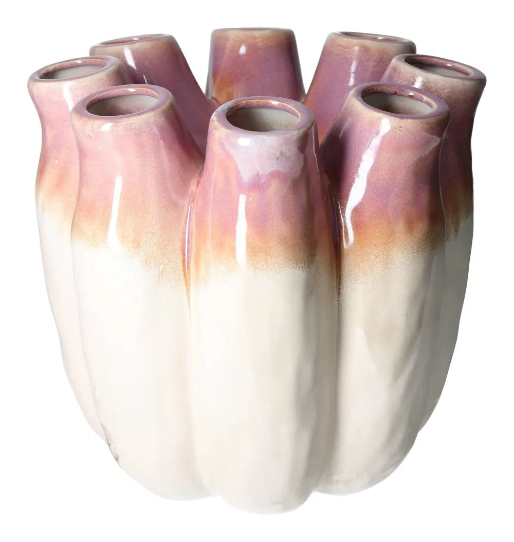 Vase Stoneware Purple 29x29x28 cm by Sylvia Crystals, featuring a captivating purple hue, ideal for elegant and luxurious decor.