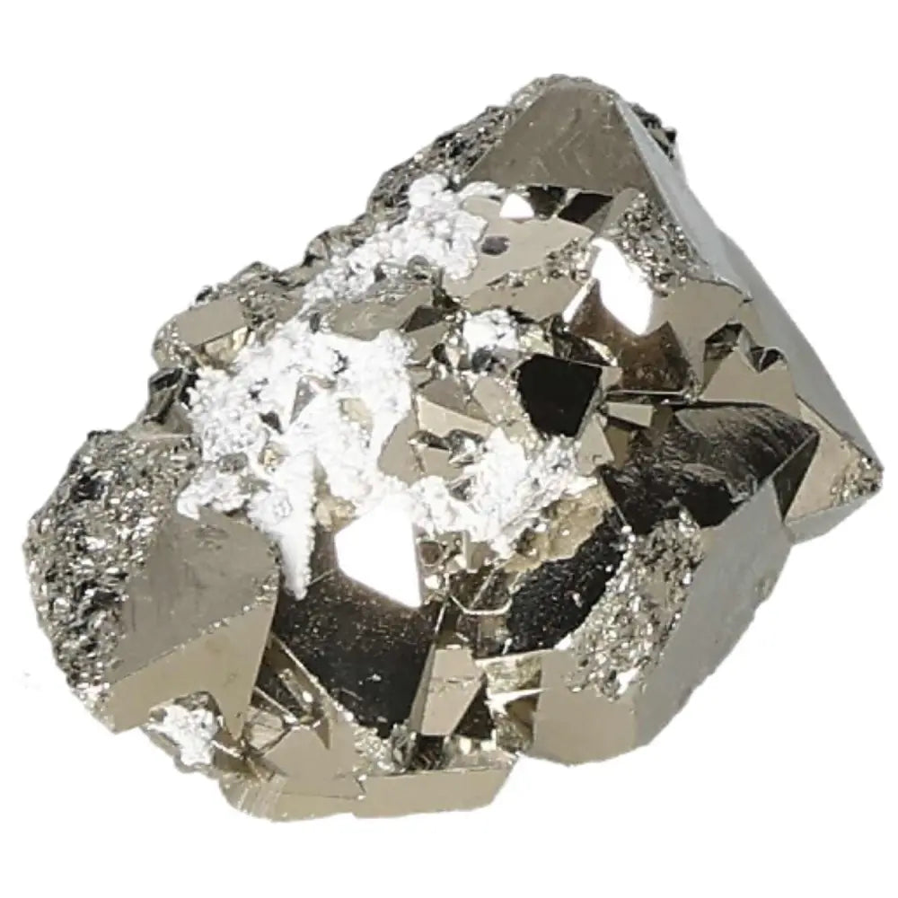 Superior quality pyrite cluster with geometric formations, metallic luster, and sculptural detail, showcasing natural elegance.