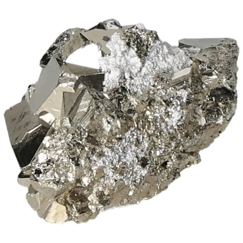Superior Quality Pyrite Cluster with geometric formations and metallic luster