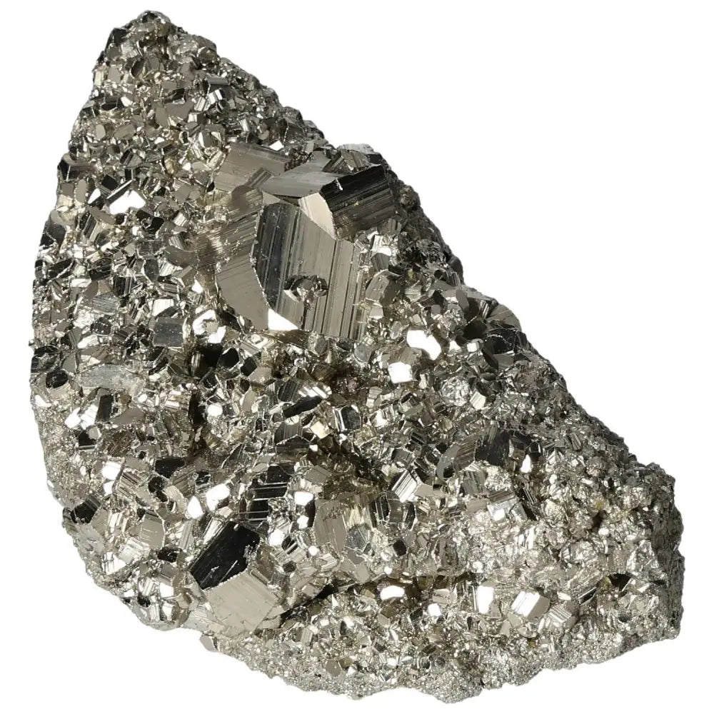 Superior quality pyrite cluster showcasing geometric formations and metallic luster, sourced from premium deposits.