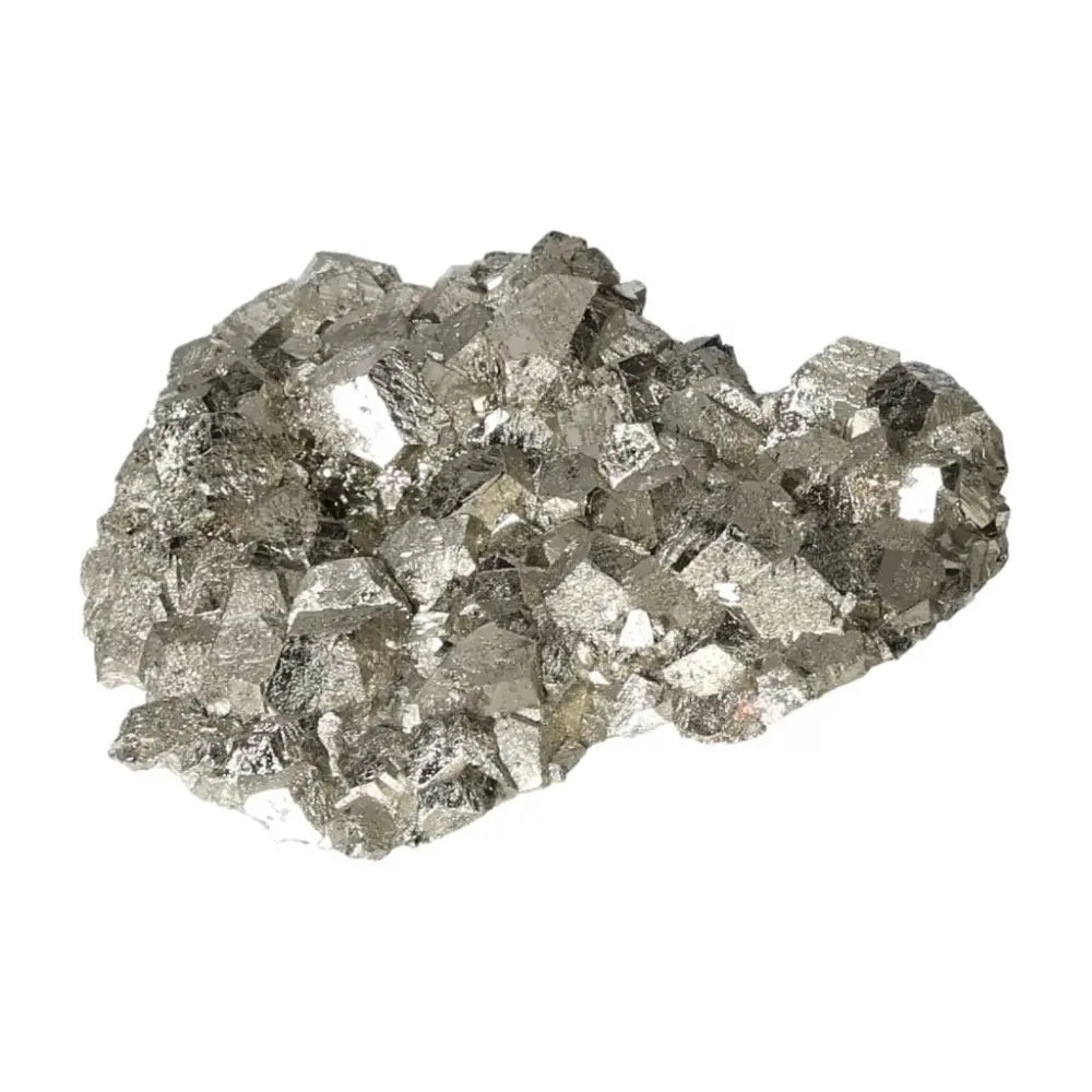Superior Quality Pyrite Cluster with geometric formations and metallic luster
