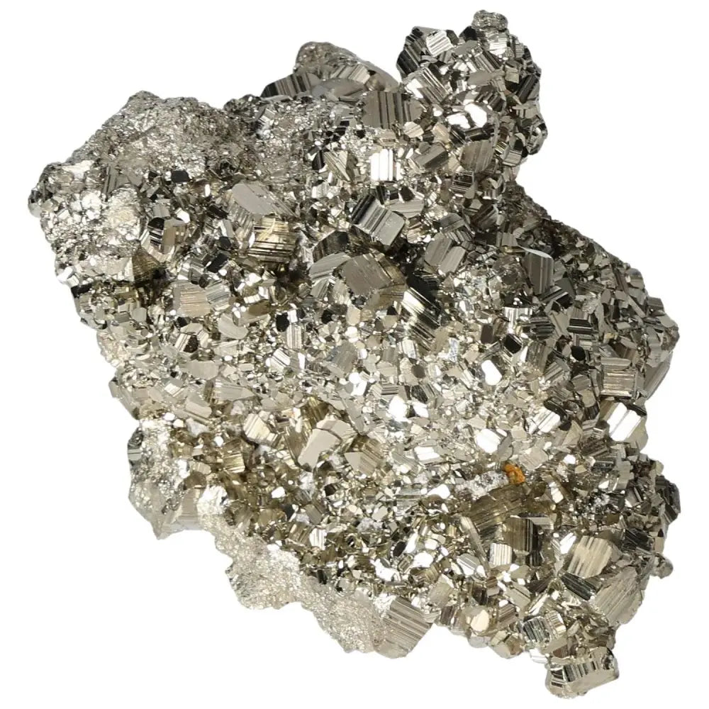 Superior Quality Pyrite Cluster with metallic luster, featuring natural cubic formations for decorative or collection purposes.