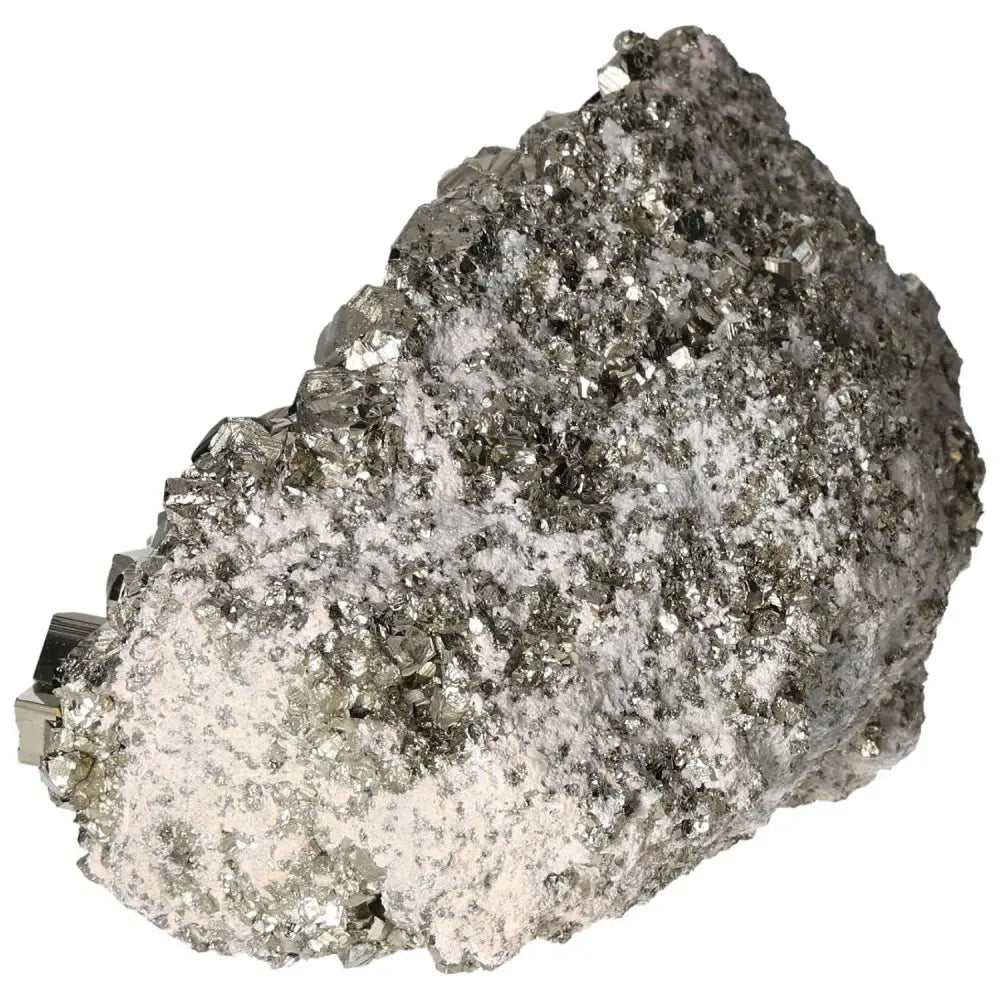 Superior quality pyrite cluster with geometric formations and metallic luster, showcasing natural elegance and brilliance.