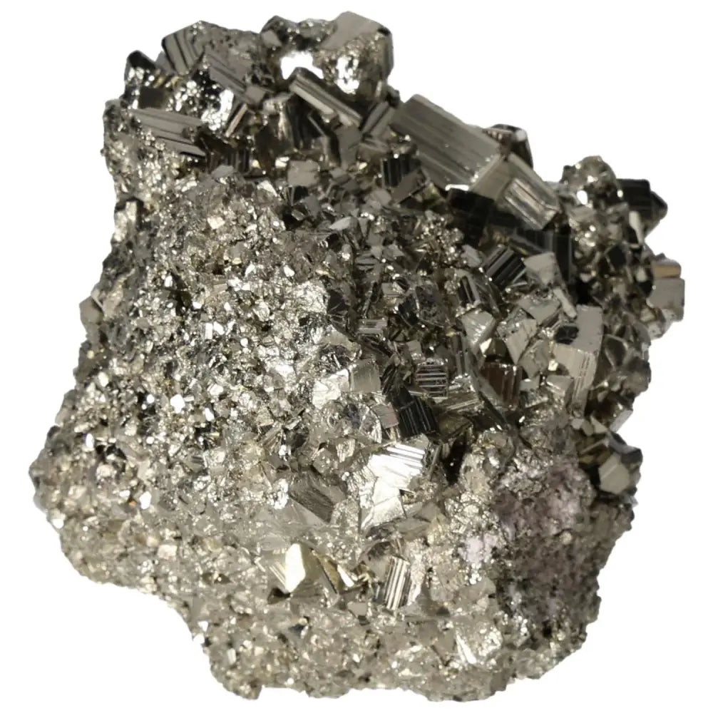 Superior Quality Pyrite Cluster showcasing geometric cubic formations and metallic luster for natural elegance and sophistication.