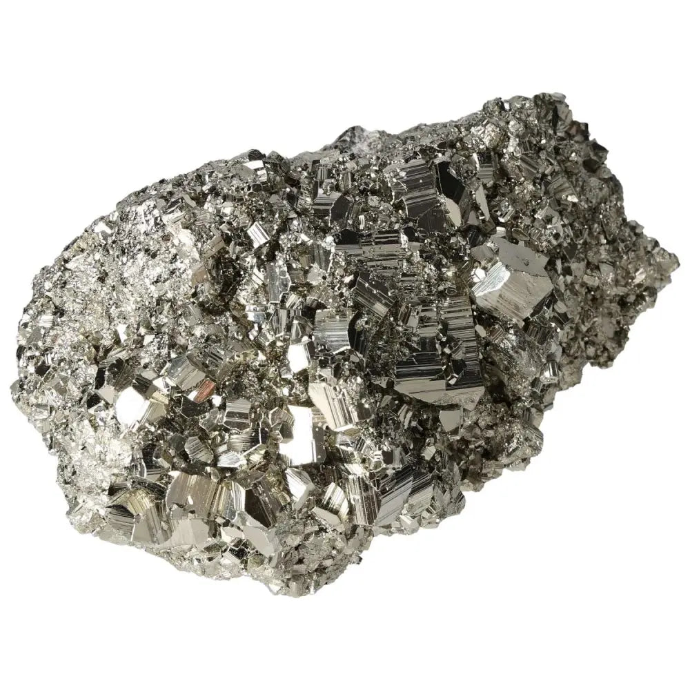 Superior Quality Pyrite Cluster - Geometric brilliance with metallic luster, showcasing intricate, naturally cubic formations.