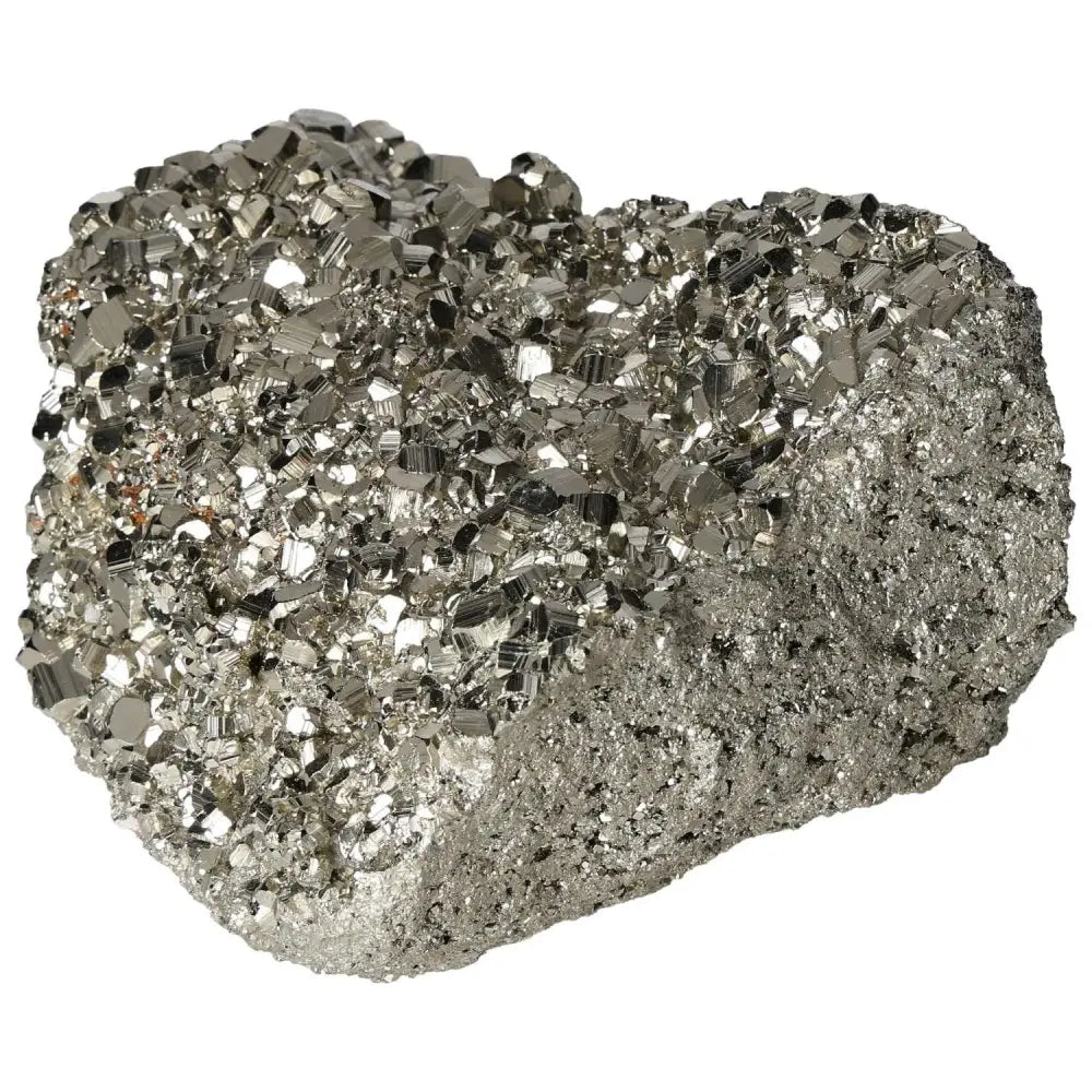 Superior quality pyrite cluster with natural geometric formations and metallic luster, showcasing intricate sculptural detail.