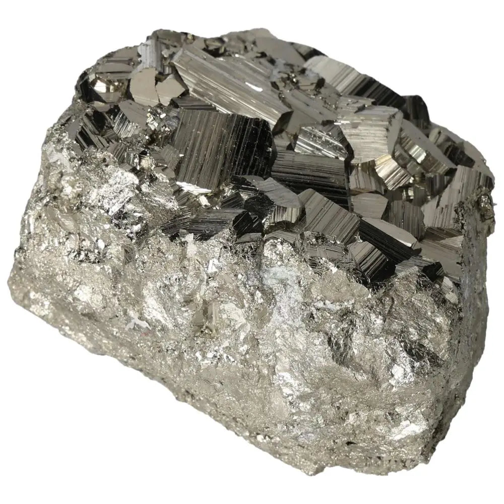 Superior quality pyrite cluster showcasing natural geometric formations and metallic luster.