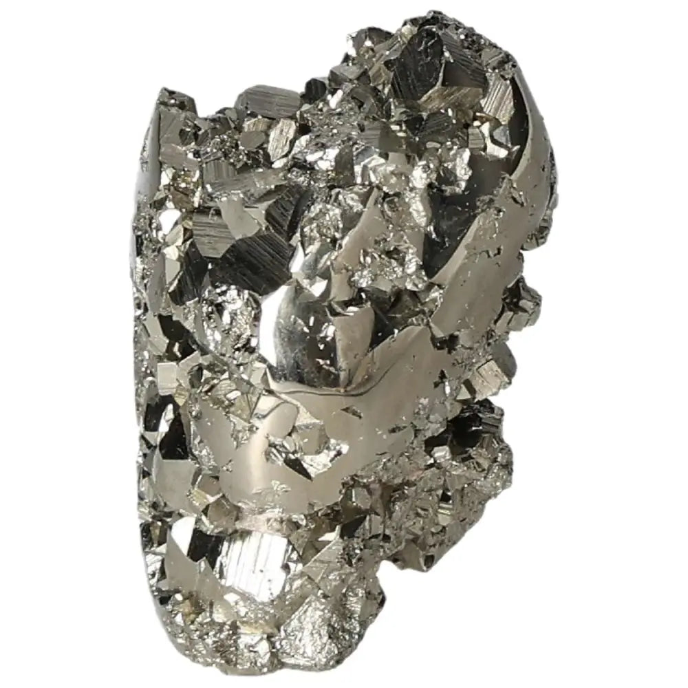 Superior quality pyrite cluster displaying natural geometric formations and metallic luster, showcasing exquisite mineral brilliance.