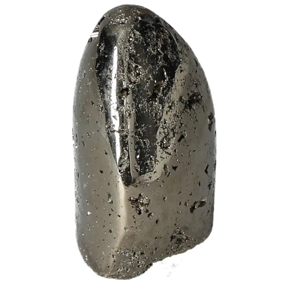 Superior Quality Pyrite Cluster featuring geometric metallic luster and natural cubic formations against a plain background.