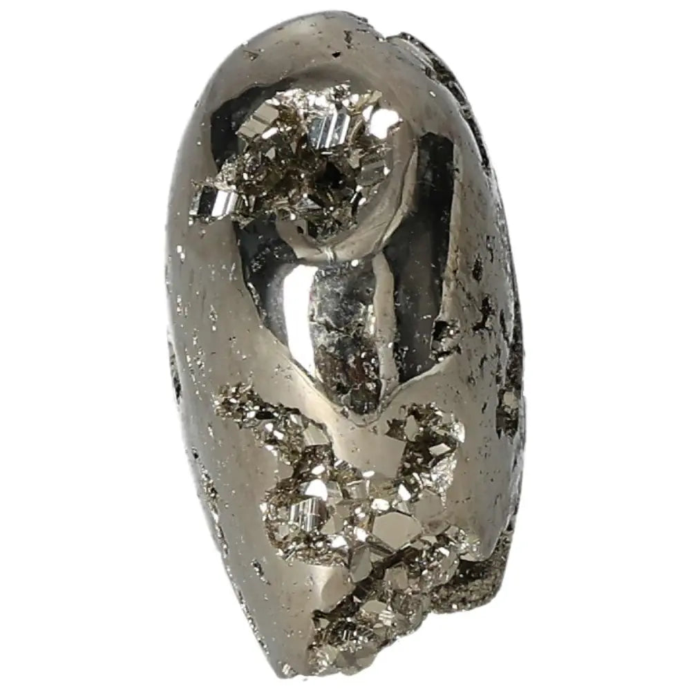 Shimmering metallic pyrite cluster with geometric formations, showcasing high-quality cubic details and luster.