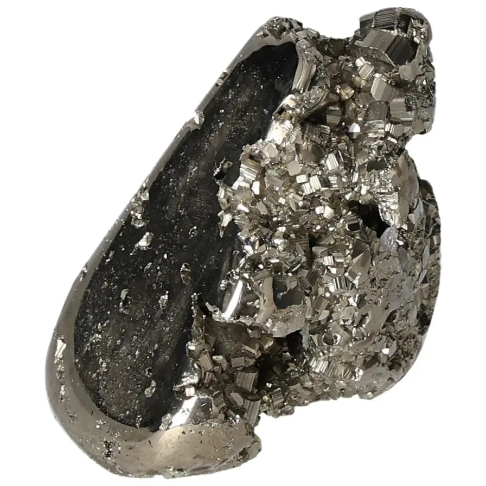 Superior Quality Pyrite Cluster with Geometric Formations and Metallic Luster