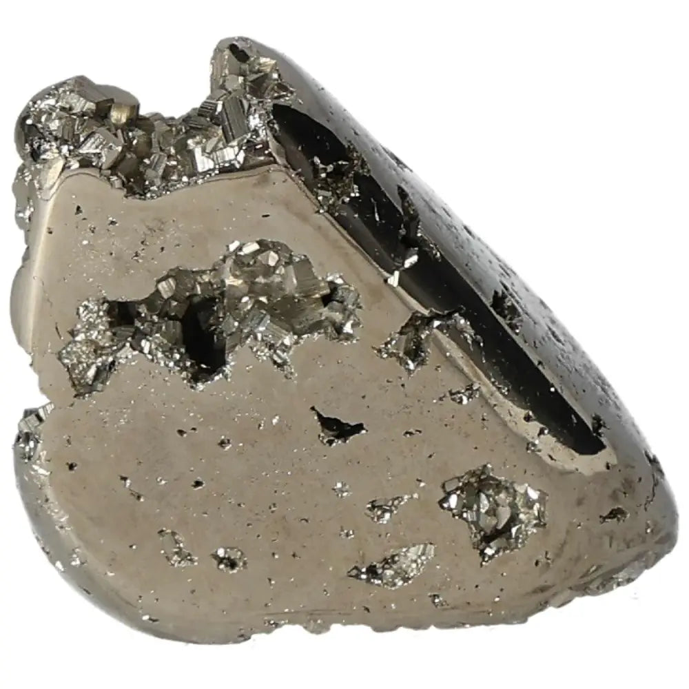 Superior quality pyrite cluster with geometric formations and metallic luster, showcasing natural elegance and brilliance.