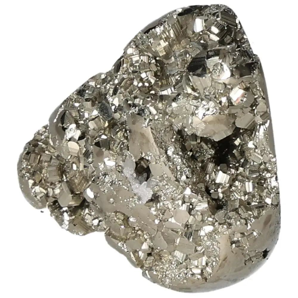 Superior quality pyrite cluster showcasing geometric formations and metallic luster.