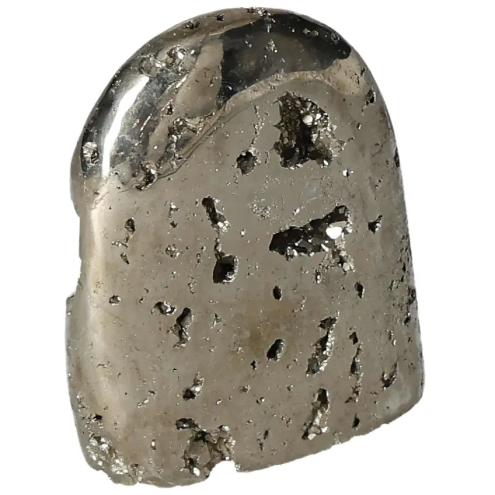 Superior-grade pyrite cluster with metallic luster and geometric formations.